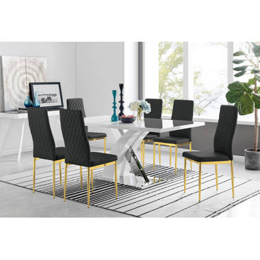 Wayfair white leather online dining chairs